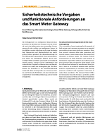 Sicherheitstechnische Vorgaben und funktionale Anforderungen an das Smart Meter Gateway