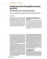 Funktionierender Energiebinnenmarkt bis 2014?
