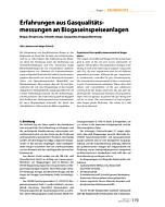 Erfahrungen aus Gasqualitätsmessungen an Biogaseinspeiseanlagen