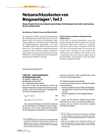 Netzanschlusskosten von Biogasanlagen, Teil 2