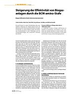 Steigerung der Effektivität von Biogasanlagen durch die BCM-amino-Stufe