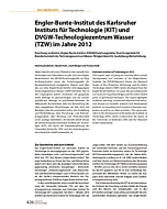 Engler-Bunte-Institut des Karlsruher Instituts für Technologie (KIT) und DVGW-Technologiezentrum Wasser (TZW) im Jahre 2012
