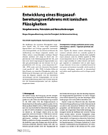 Entwicklung eines Biogasaufbereitungsverfahrens mit ionischen Flüssigkeiten