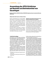 Anwendung der ATEX-Richtlinien auf Bauteile und Betriebsmittel von Gasanlagen