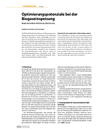 Optimierungspotenziale bei der Biogaseinspeisung