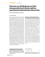Hinweise zur Gefährdung von Rohrleitungsstahl durch Wasserstoffversprödung bei kathodischem Überschutz