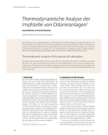 Thermodynamische Analyse der Impfstelle von Odorieranlagen