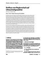 Einfluss von Reglerschall auf Ultraschallgaszähler