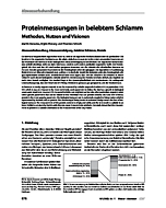 Proteinmessungen in belebtem Schlamm Methoden, Nutzen und Visionen