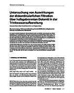 Untersuchung von Auswirkungen der diskontinuierlichen Filtration über halbgebrannten Dolomit in der Trinkwasseraufbereitung