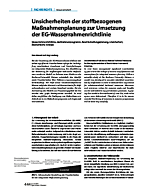 Unsicherheiten der stoffbezogenen Maßnahmenplanung zur Umsetzung der EG-Wasserrahmenrichtlinie