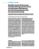 Modellierung des Bodenwasserhaushalts als Prognose-Instrument zur praxisnahen Abschätzung der Umweltauswirkungen einer Grundwasserabsenkung