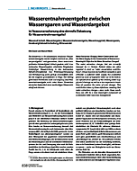 Wasserentnahmeentgelte zwischen Wassersparen und Wasserdargebot
