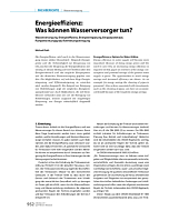 Energieeffizienz: Was können Wasserversorger tun?