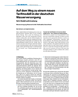 Auf dem Weg zu einem neuen Tarifmodell in der deutschen Wasserversorgung