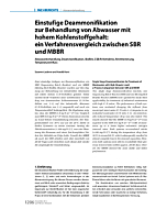 Einstufige Deammonifikation zur Behandlung von Abwasser mit hohem Kohlenstoffgehalt: ein Verfahrensvergleich zwischen SBR und MBBR