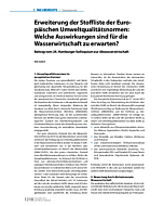 Erweiterung der Stoffliste der Europäischen Umweltqualitätsnormen: Welche Auswirkungen sind für die Wasserwirtschaft zu erwarten?