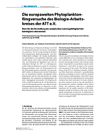 Die europaweiten Phytoplankton-Ringversuche des Biologie-Arbeitskreises der ATT e.V.