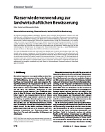 Wasserwiederverwendung zur landwirtschaftlichen Bewässerung