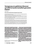 Verregnung von geklärtem Abwasser auf 3000 ha landwirtschaftlich genutzten Flächen