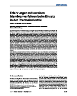 Erfahrungen mit aeroben Membranverfahren beim Einsatz in der Pharmaindustrie