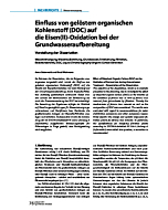 Einfluss von gelöstem organischen Kohlenstoff (DOC) auf die Eisen(II)-Oxidation bei der Grundwasseraufbereitung
