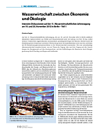 Wasserwirtschaft zwischen Ökonomie und Ökologie