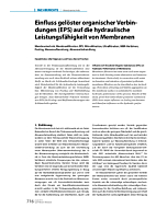 Einfluss gelöster organischer Verbindungen (EPS) auf die hydraulische Leistungsfähigkeit von Membranen