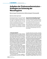 Aufgaben der Trinkwasserkommission – Strategien zur Sicherung der Wasserhygiene