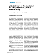 Untersuchung von Mineralwässern auf estrogene Wirkung mittels E-Screen-Assay