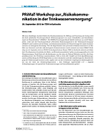 PRiMaT-Workshop zur „Risikokommunikation in der Trinkwasserversorgung“