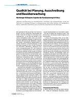 Qualität bei Planung, Ausschreibung und Bauüberwachung