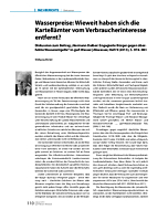 Wasserpreise: Wieweit haben sich die Kartellämter vom Verbraucherinteresse entfernt?