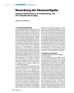 Neuordnung der Abwasserabgabe