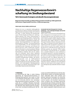 Nachhaltige Regenwasserbewirtschaftung im Siedlungsbestand