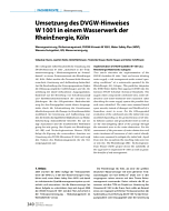 Umsetzung des DVGW-Hinweises W 1001 in einem Wasserwerk der RheinEnergie, Köln