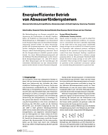 Energieeffizienter Betrieb von Abwasserfördersystemen