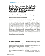 Engler-Bunte-Institut des Karlsruher Instituts für Technologie (KIT) und TZW: DVGW-Technologiezentrum Wasser, im Jahre 2013