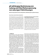 pH-abhängige Bestimmung von Ladung und Oberflächenspannung von wässrigen Pektinlösungen
