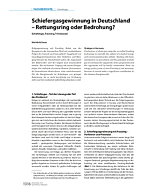 Schiefergasgewinnung in Deutschland – Rettungsring oder Bedrohung?