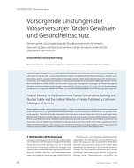Vorsorgende Leistungen der Wasserversorger für den Gewässer- und Gesundheitsschutz