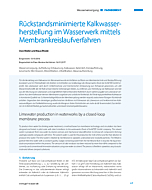 Rückstandsminimierte Kalkwasserherstellung im Wasserwerk mittels Membrankreislaufverfahren