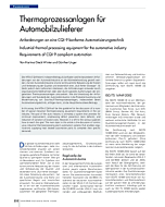 Thermoprozessanlagen für Automobilzulieferer