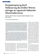 Energieeinsparung durch Verbesserung des direkten Wärmeeintrages an regenerativ befeuerten Glasschmelzwannen