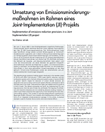 Umsetzung von Emissionsminderungsmaßnahmen im Rahmen eines Joint-Implementation (JI)-Projekts