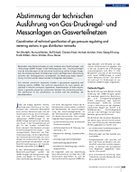Abstimmung der technischen Ausführung von Gas-Druckregel- und Messanlagen an Gasverteilnetzen