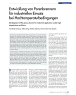 Entwicklung von Porenbrennern für industriellen Einsatz bei Hochtemperaturbedingungen