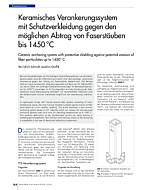 Keramisches Verankerungssystem mit Schutzverkleidung gegen den möglichen Abtrag von Faserstäuben bis 1450°C