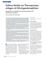 Sicherer Betrieb von Thermoprozessanlagen mit Schutzgasatmosphären