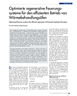 Optimierte regenerative Feuerungssysteme für den effizienten Betrieb von Wärmebehandlungsöfen